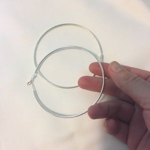 3” diameter silver plated hoops